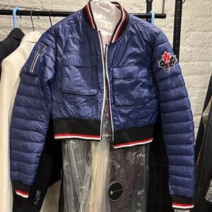 Moose Knuckles Navy Blue Puffer Jacket